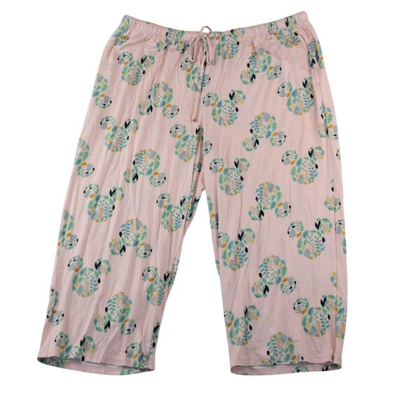 NWT Disney Large Sleepwear Pajama Set Multicolored Floral Mickey Mouse Print - Picture 3 of 16